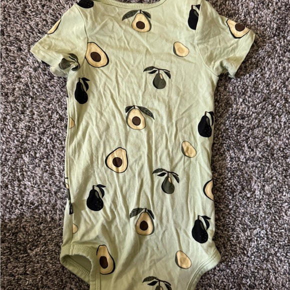 Kyte BABY Green and Black Bodysuit with Avocado Print - Picture 3 of 3